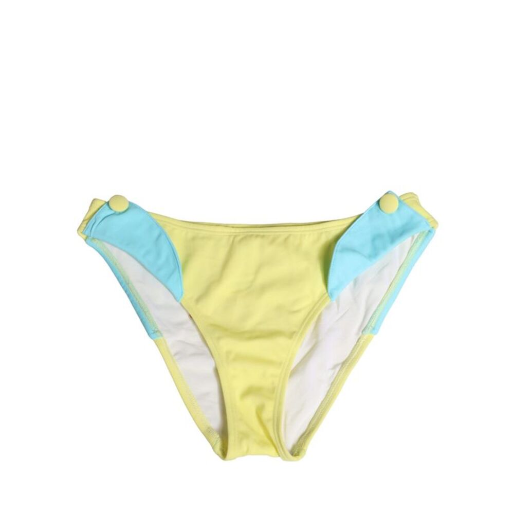 Pyrex Yellow Blue Bandeau Top Bikini Bottom 2 Piece Women's Swimwear - Picture 4 of 5